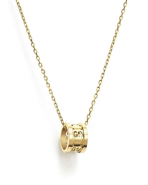 gucci icon twirl 18k gold barrel necklace|Gucci Gold Necklaces .